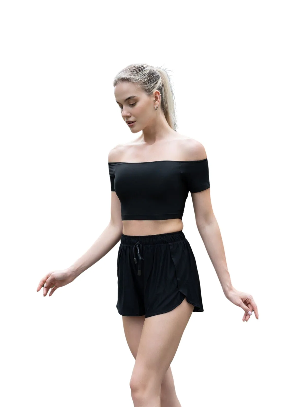 084 Camiseta sin hombros Comfortlux negra