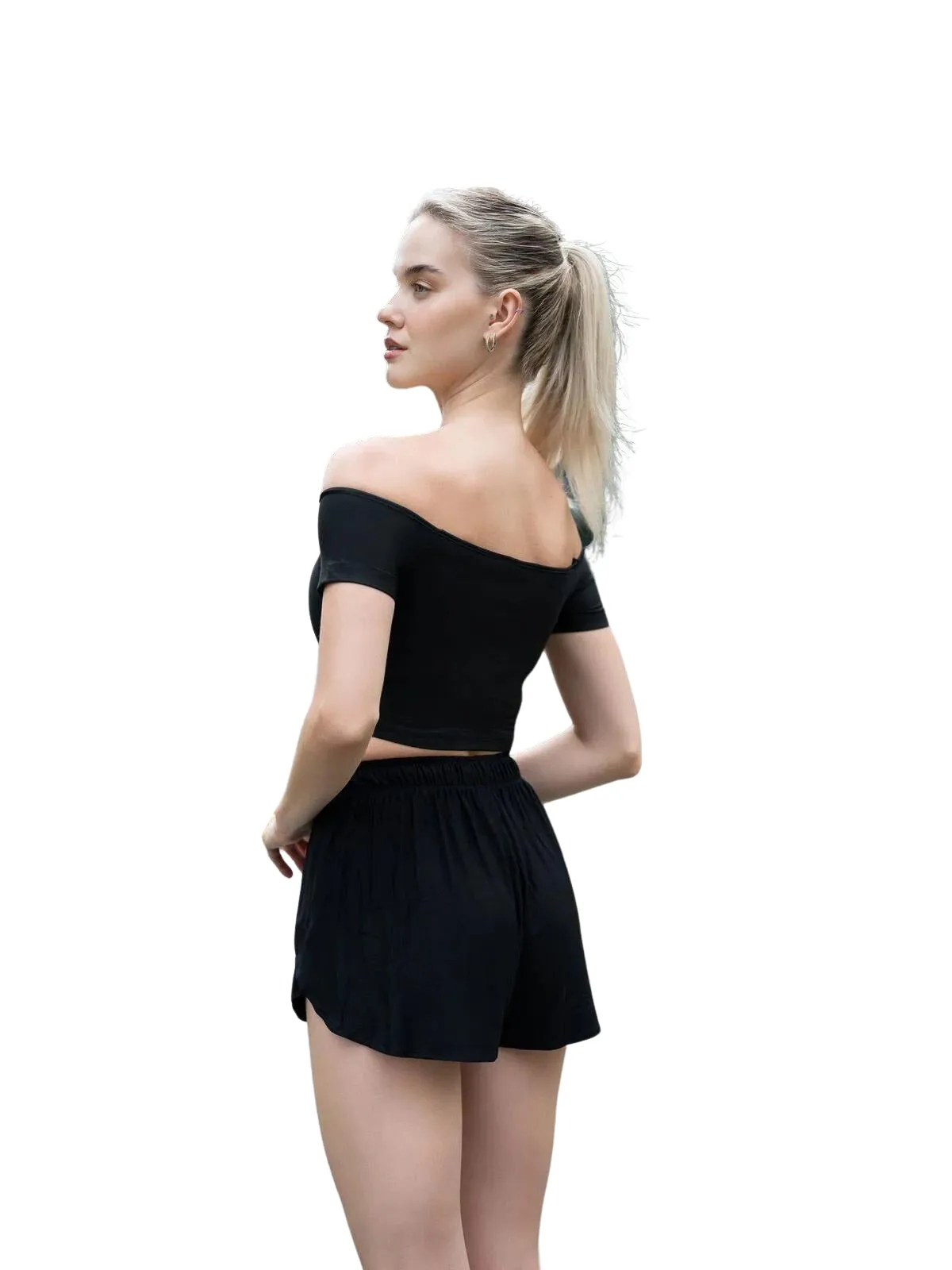 084 Camiseta sin hombros Comfortlux negra