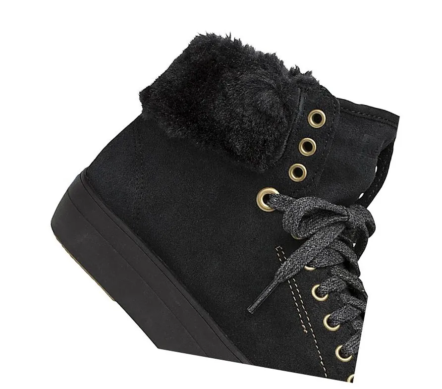 2024 diez años Botas con Cordones Keds Rise Hi Gamuza Faux Fur Mujer Negras – Botas Con Cordones