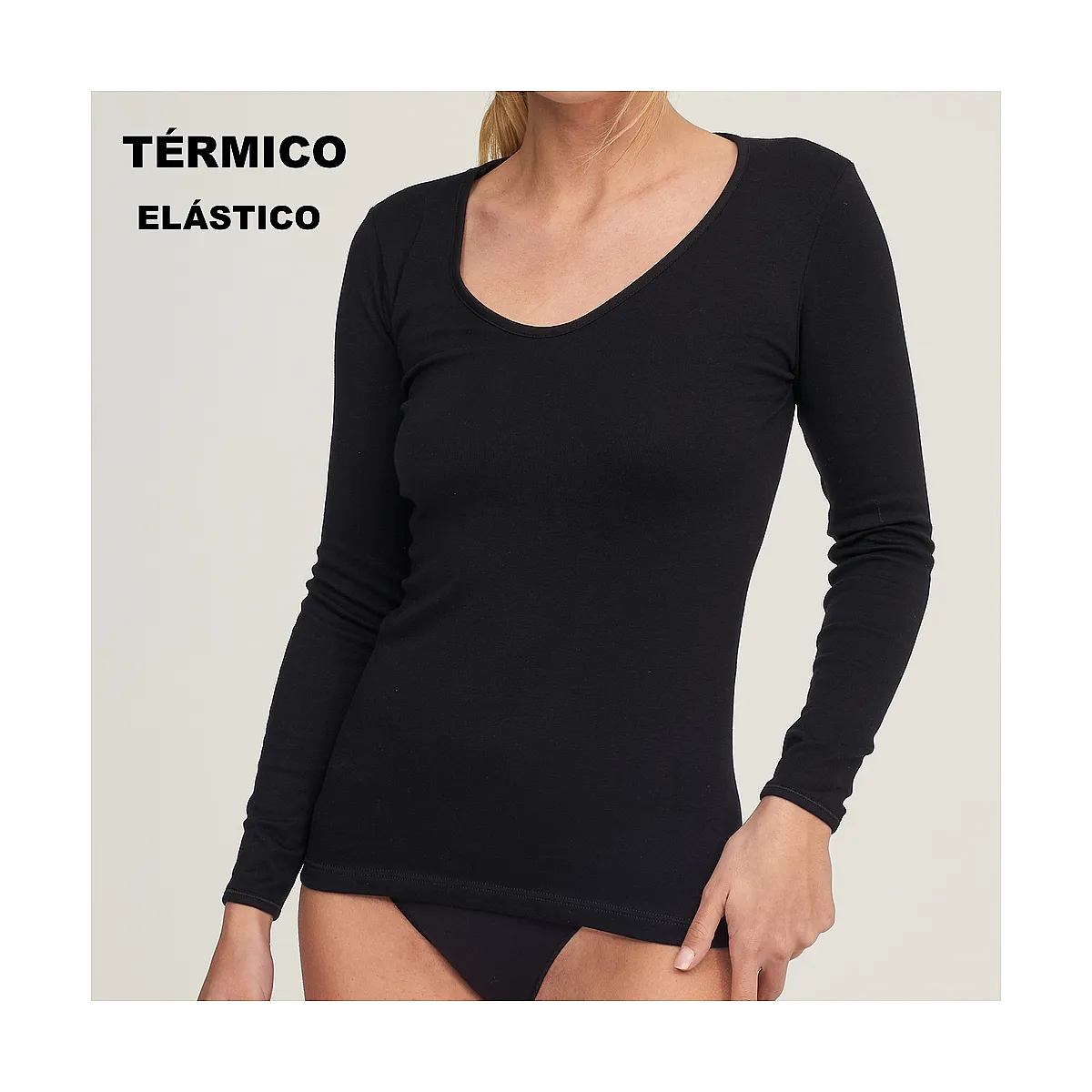 9818 CAMISETA MANGA LARGA AFELPADA TÉRMICA ADAPTABLE