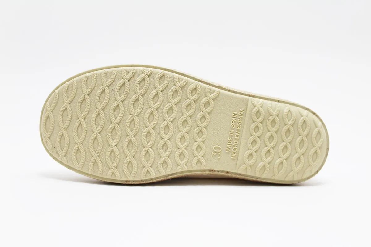 Alpargata cordones beige esparto niño