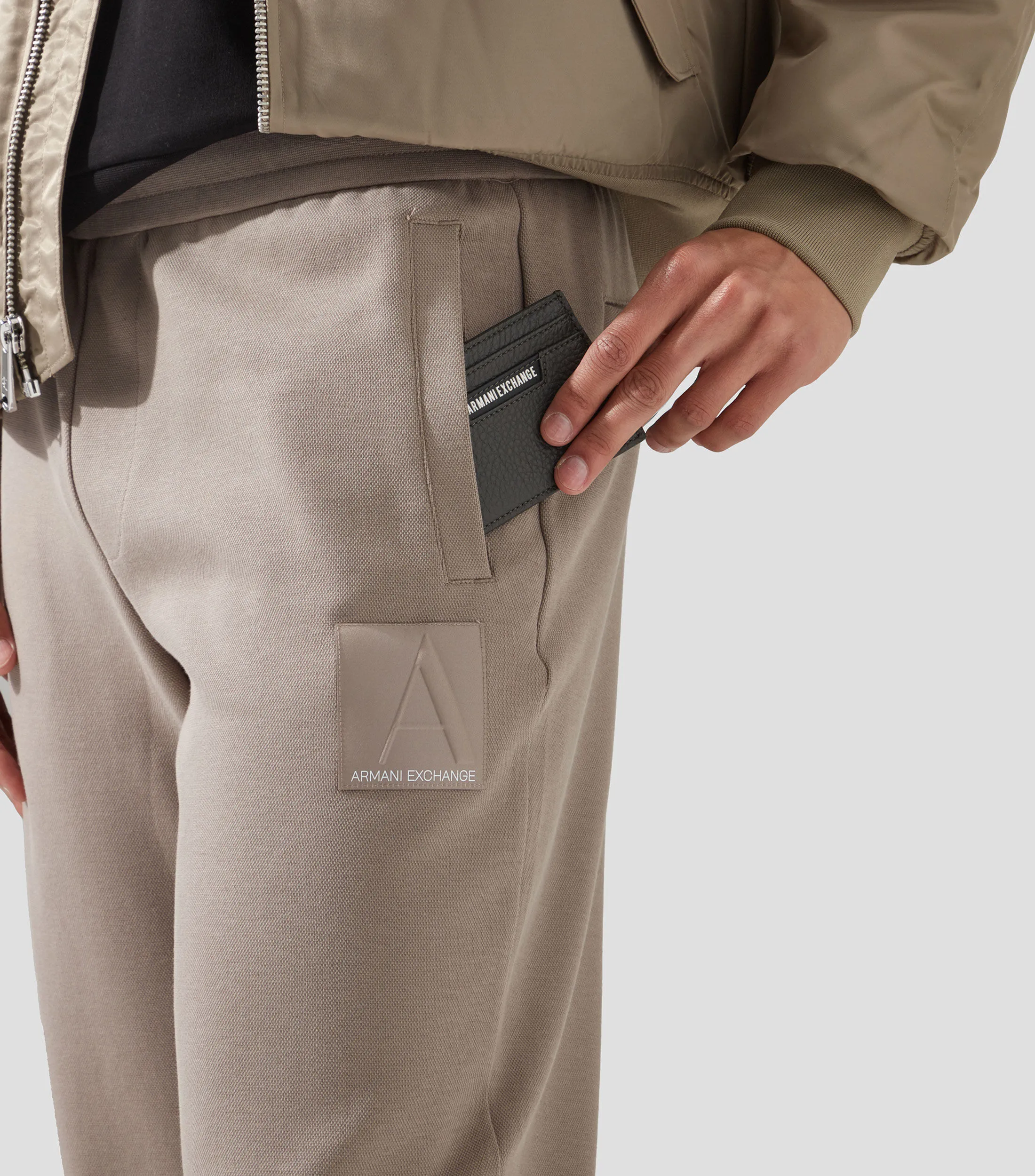 Armani Exchange Tarjetero liso granulado Hombre