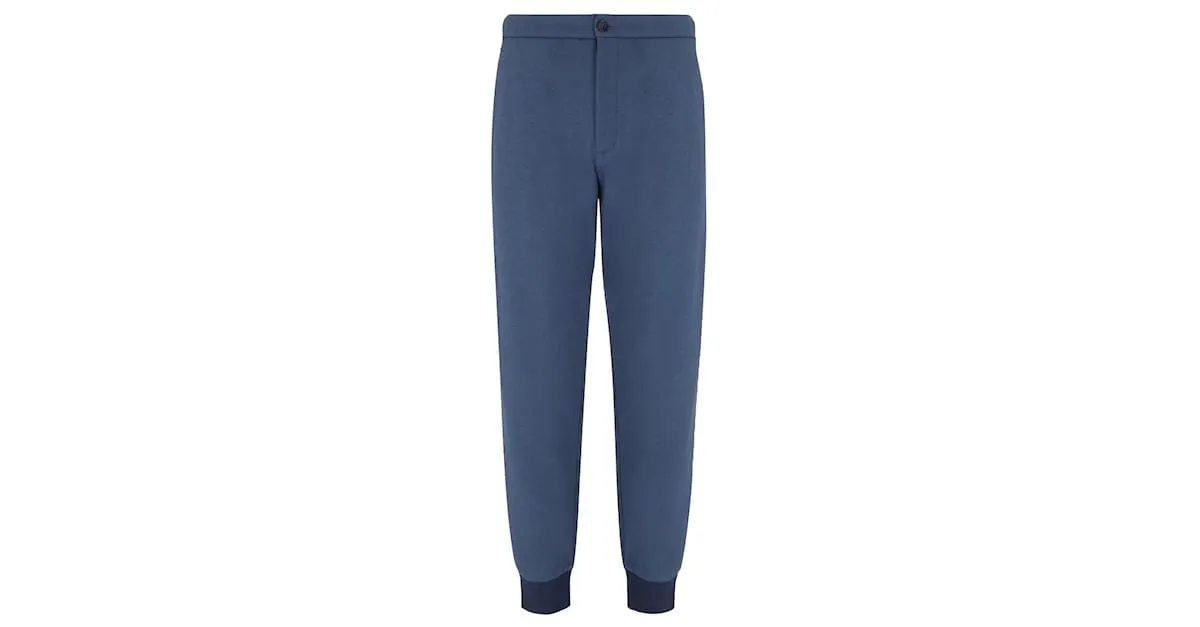 Armani Pantalón de algodón y cachemir BLU Gris 
