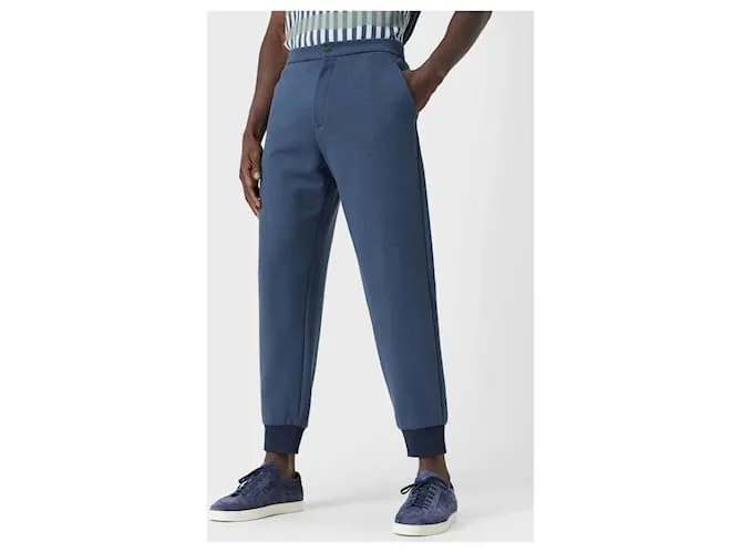 Armani Pantalón de algodón y cachemir BLU Gris 