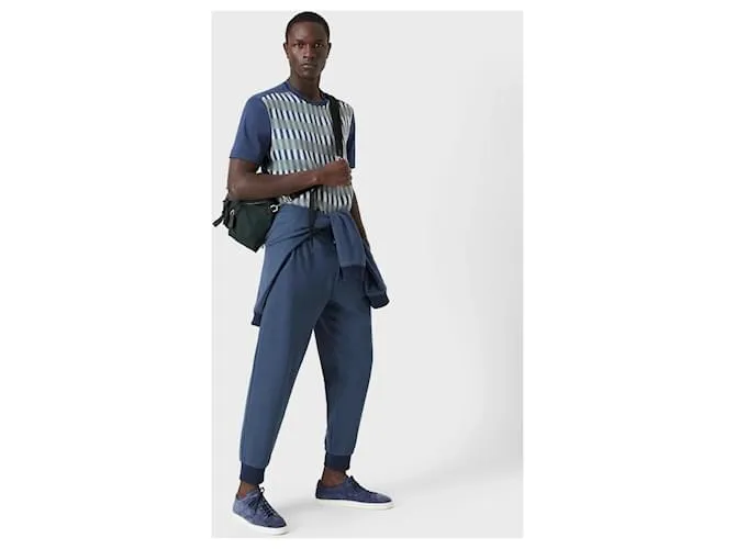 Armani Pantalón de algodón y cachemir BLU Gris 