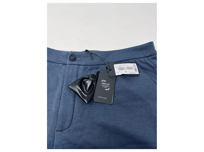 Armani Pantalón de algodón y cachemir BLU Gris 
