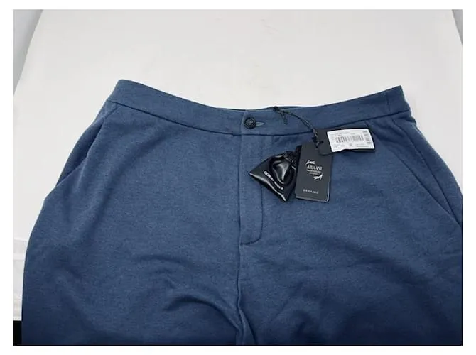 Armani Pantalón de algodón y cachemir BLU Gris 