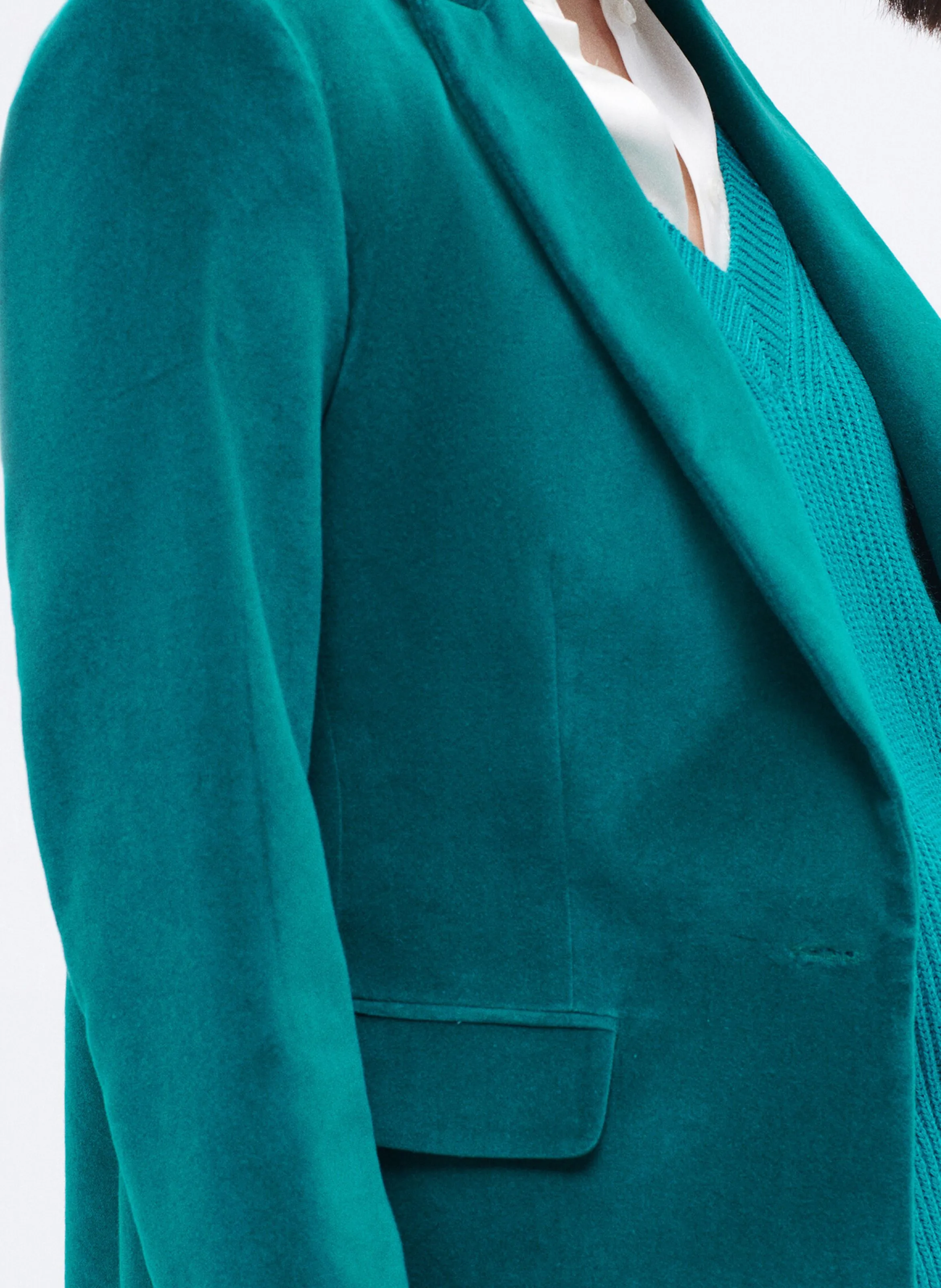 AURORAB  CHAQUETA SASTRE DE ALGODóN EFECTO TERCIOPELO EN AZUL