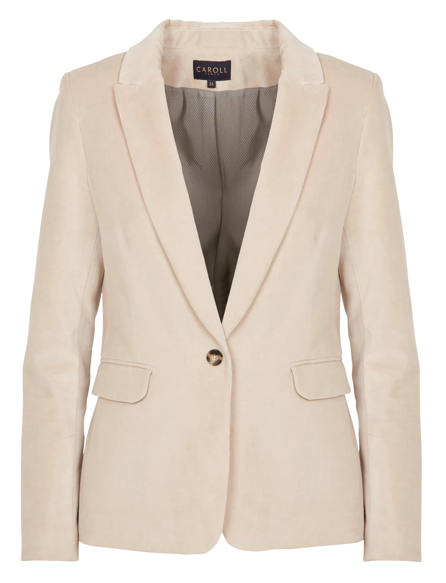 AURORAB  CHAQUETA SASTRE DE ALGODóN EFECTO TERCIOPELO EN BEIGE