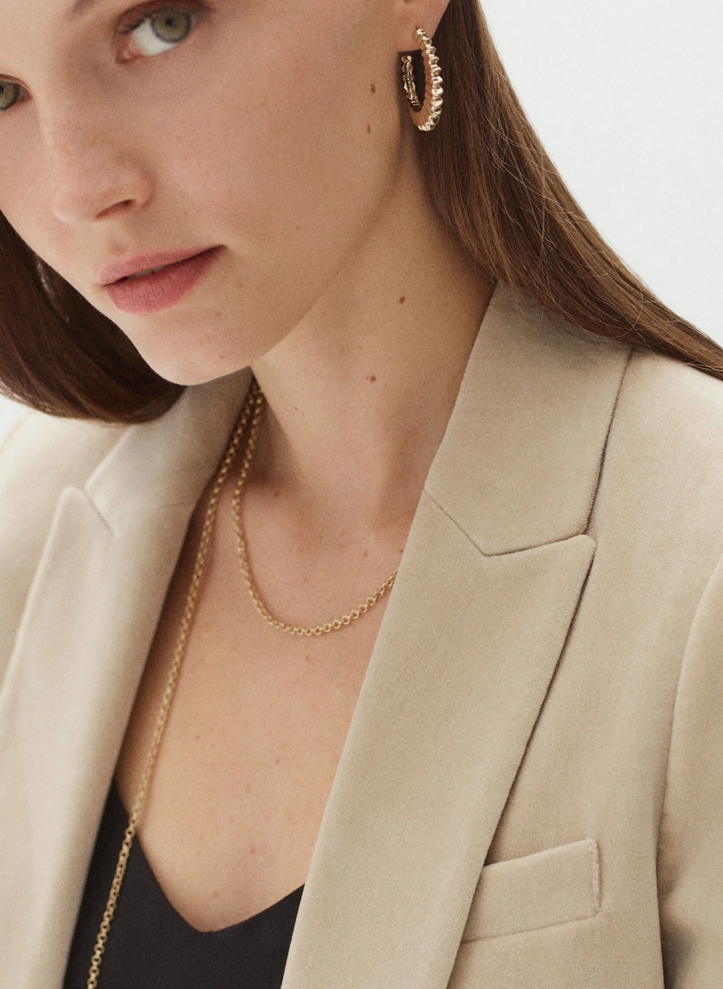 AURORAB  CHAQUETA SASTRE DE ALGODóN EFECTO TERCIOPELO EN BEIGE
