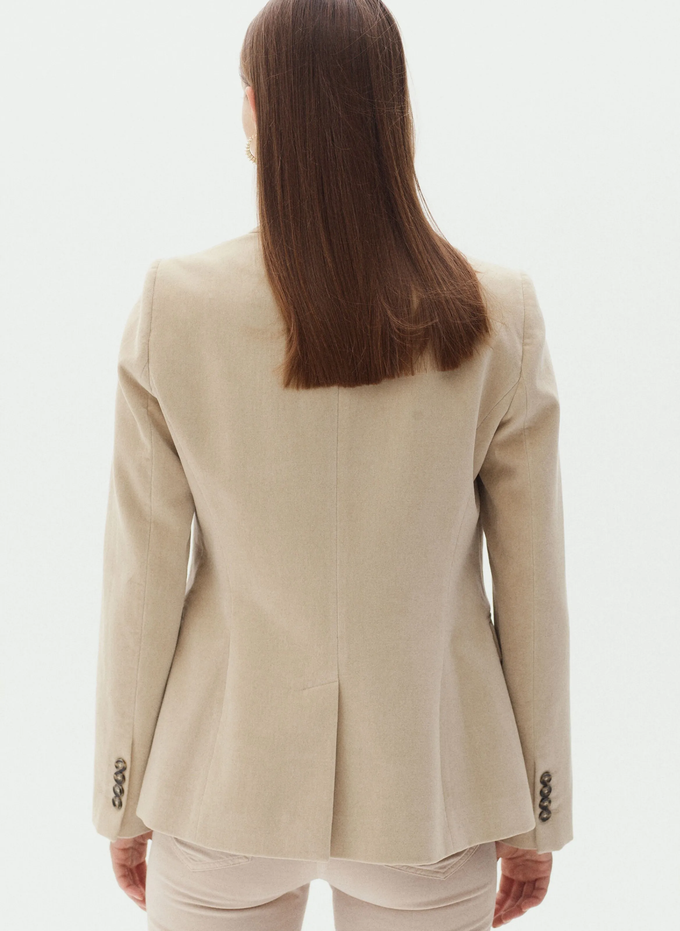 AURORAB  CHAQUETA SASTRE DE ALGODóN EFECTO TERCIOPELO EN BEIGE