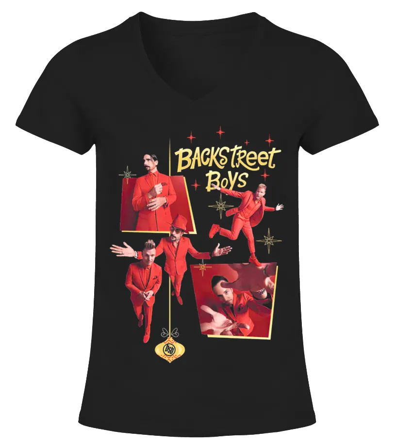 Backstreet Boys Christmas Camiseta cuello pico Mujer