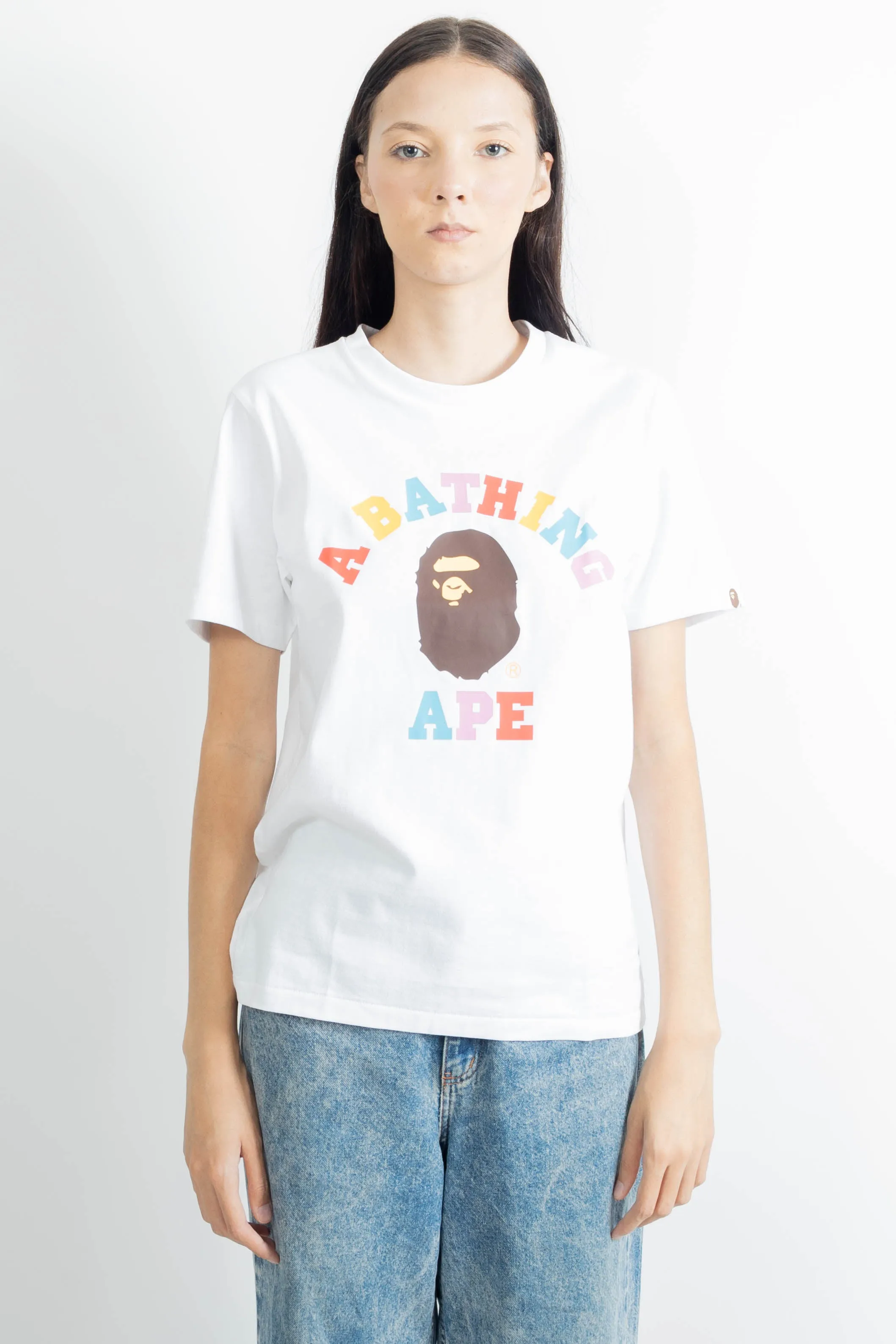 Bape Women Colors College Tee L C White J