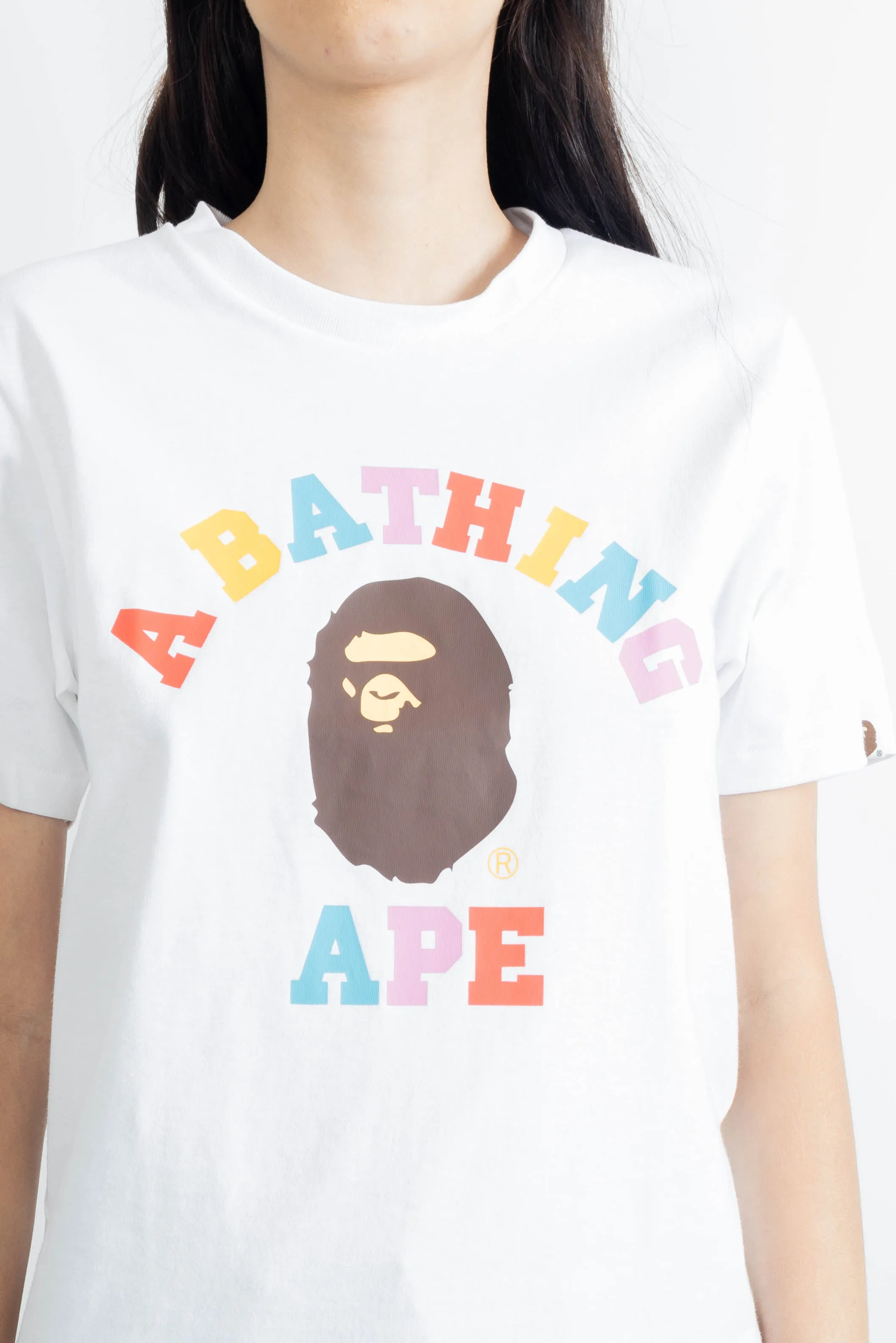 Bape Women Colors College Tee L C White J