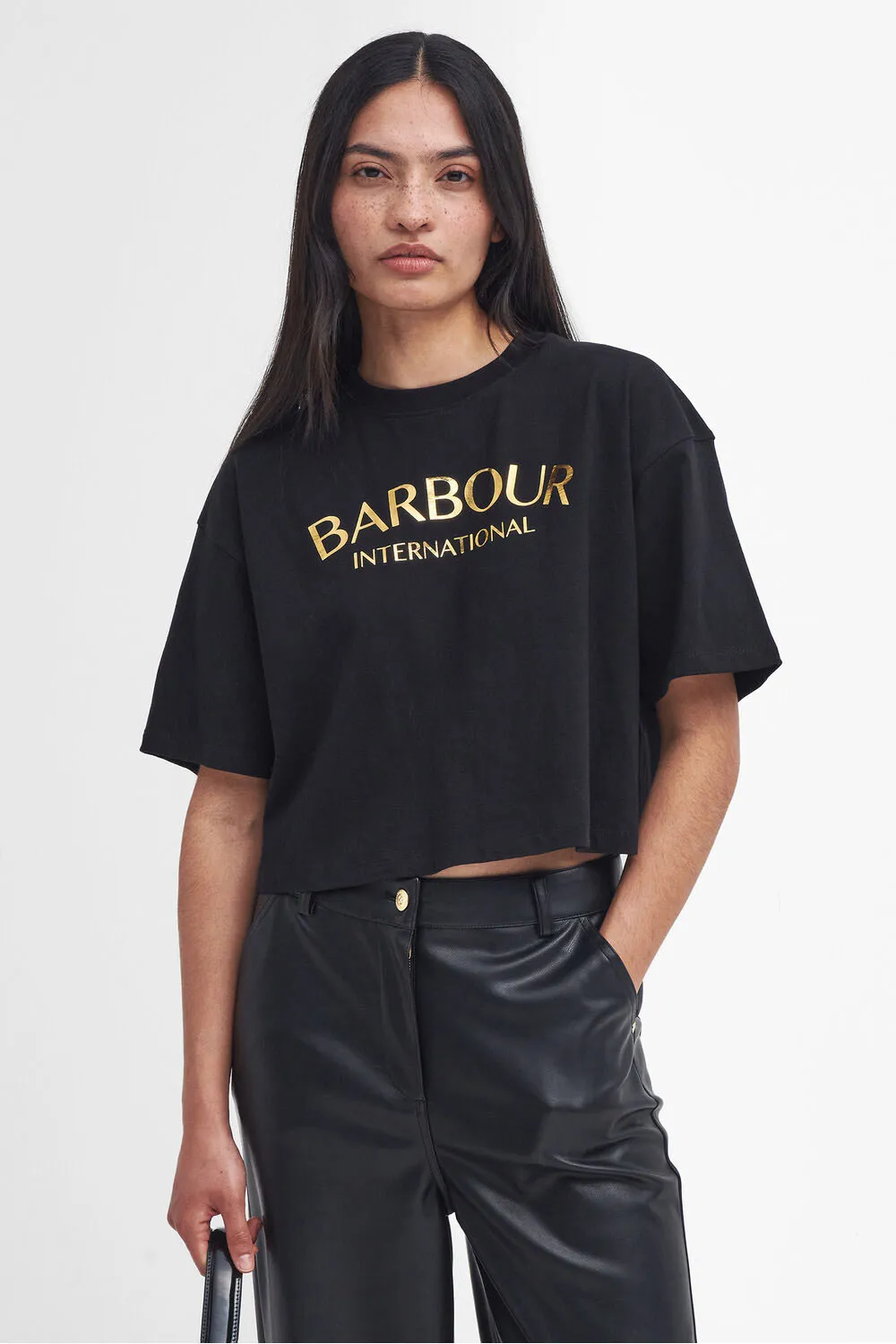 Barbour International Camiseta Milla Logo Cropped