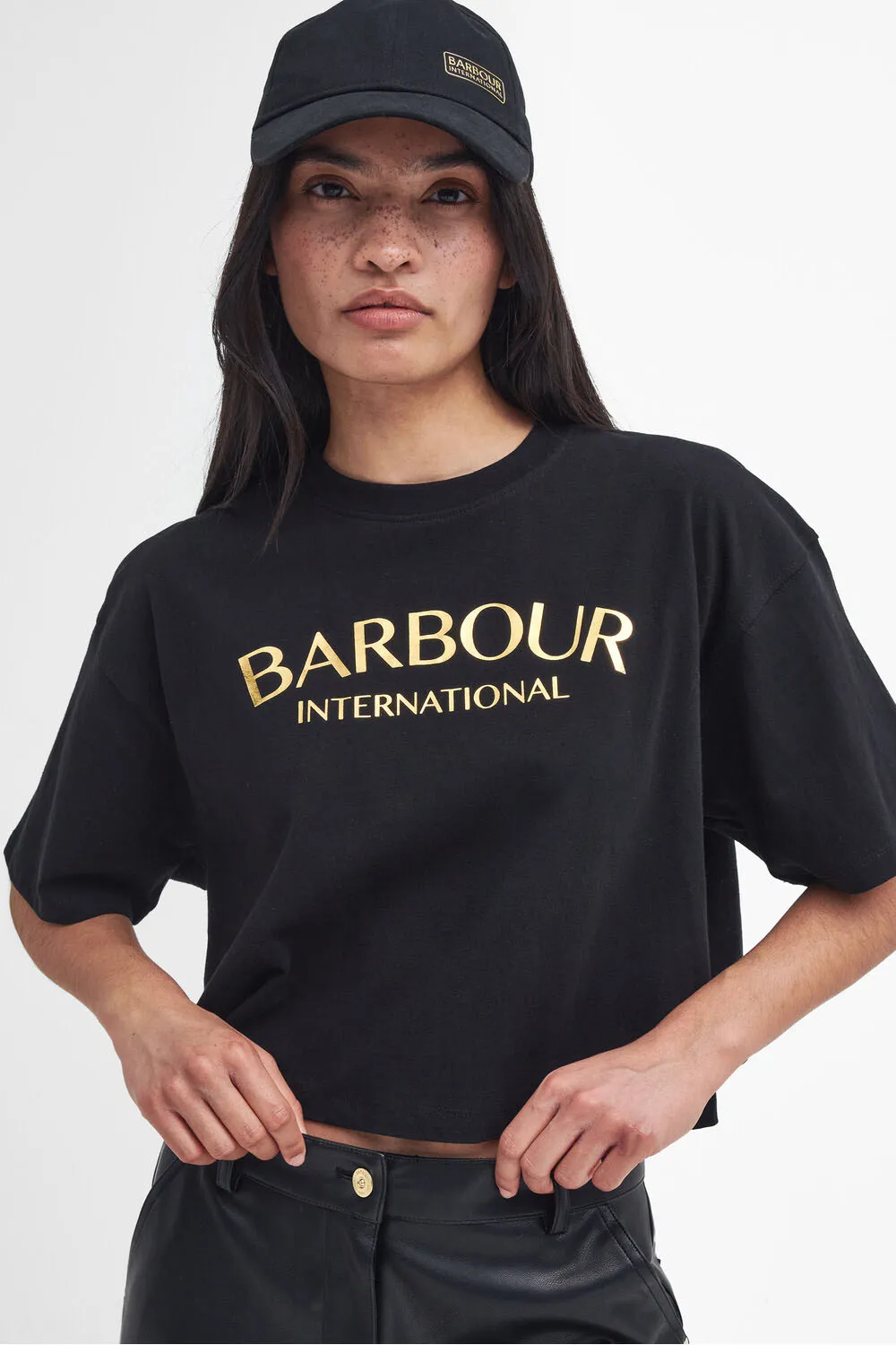 Barbour International Camiseta Milla Logo Cropped