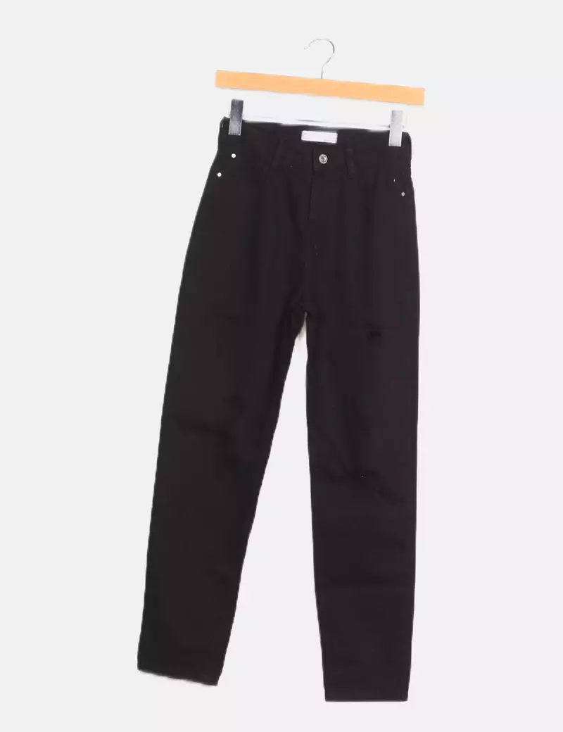 Bershka Jeans denim negro ancho