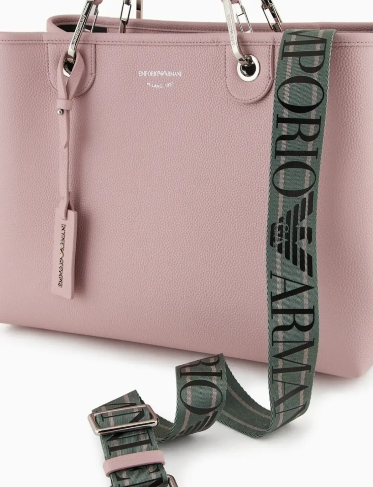 Bolso Shopper Grande Piel Rosa Emporio Armani