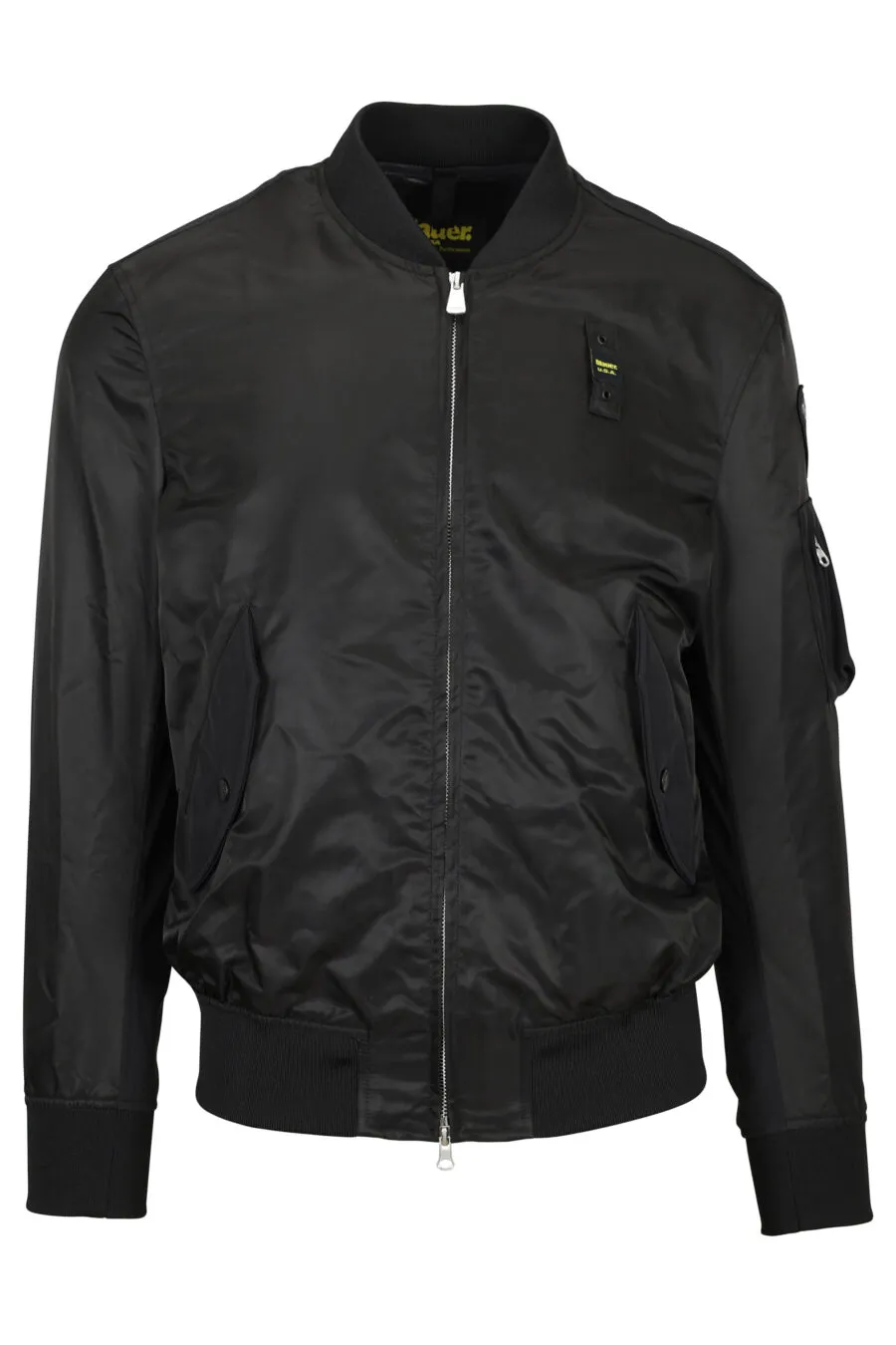 Bomber negra con logo parche lateral