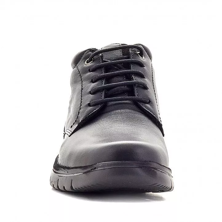 Botines Baerchi negros con cordones encerados