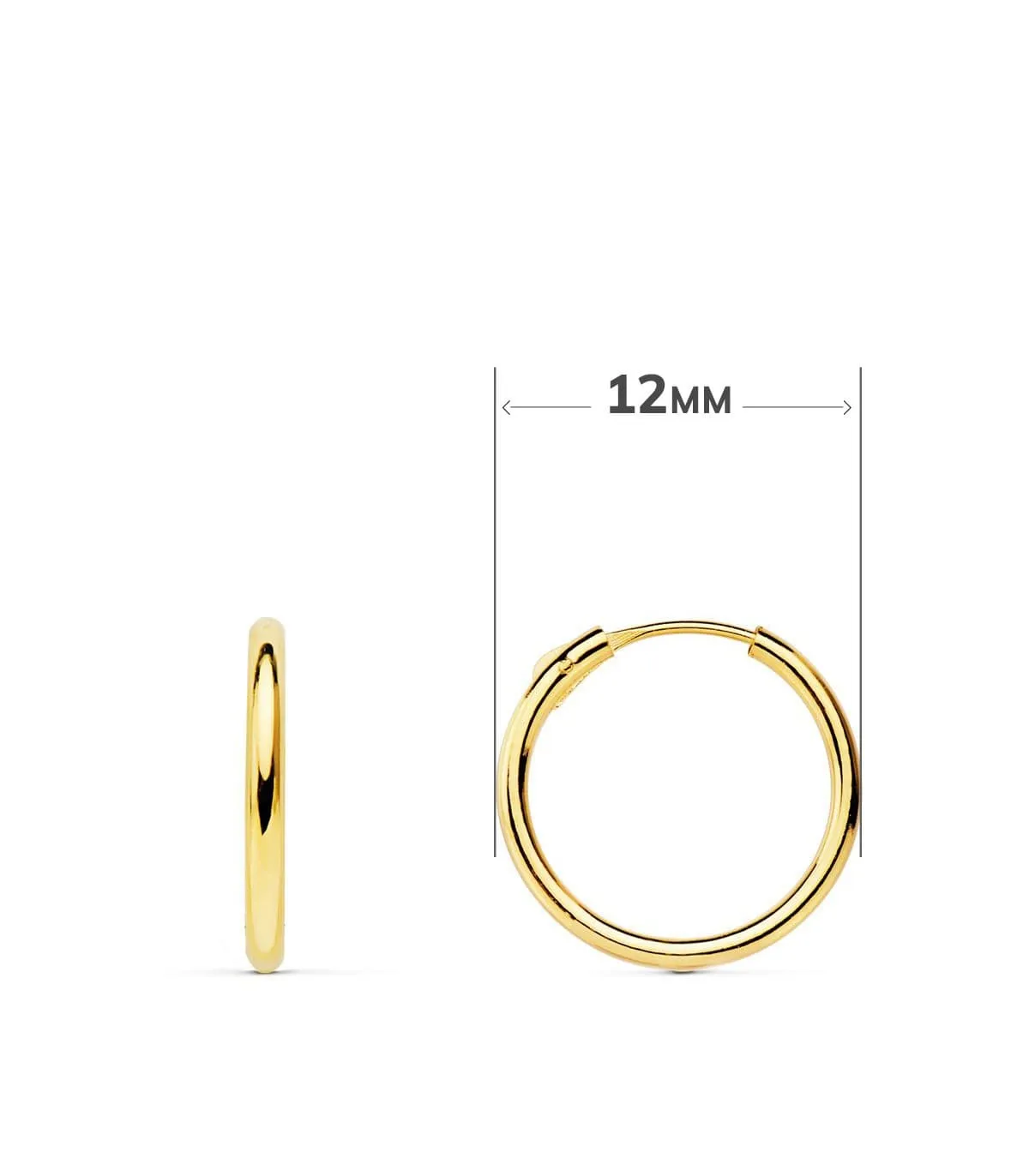 Boucles d'oreilles Créoles Croix Zircon Or Jaune 18k