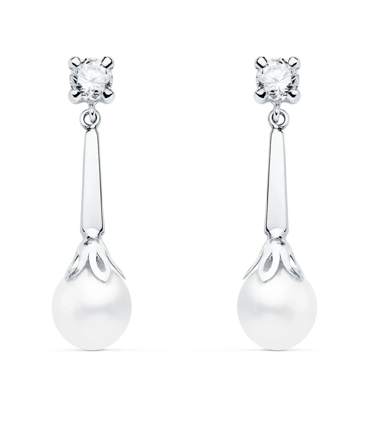 Boucles d'oreilles Mariage Agnes Or Blanc 18K Perle