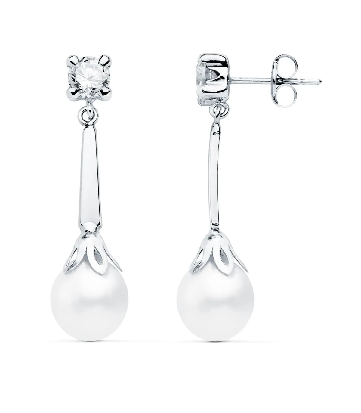 Boucles d'oreilles Mariage Agnes Or Blanc 18K Perle