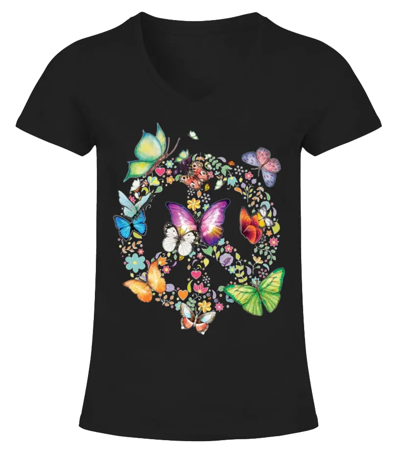 BUTTERFLYPEACE CAMISETA CUELLO PICO MUJER