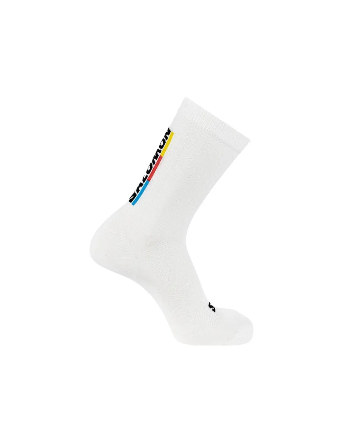 Calcetines de Trail Salomon Pulse Race Flag Crew Blanco