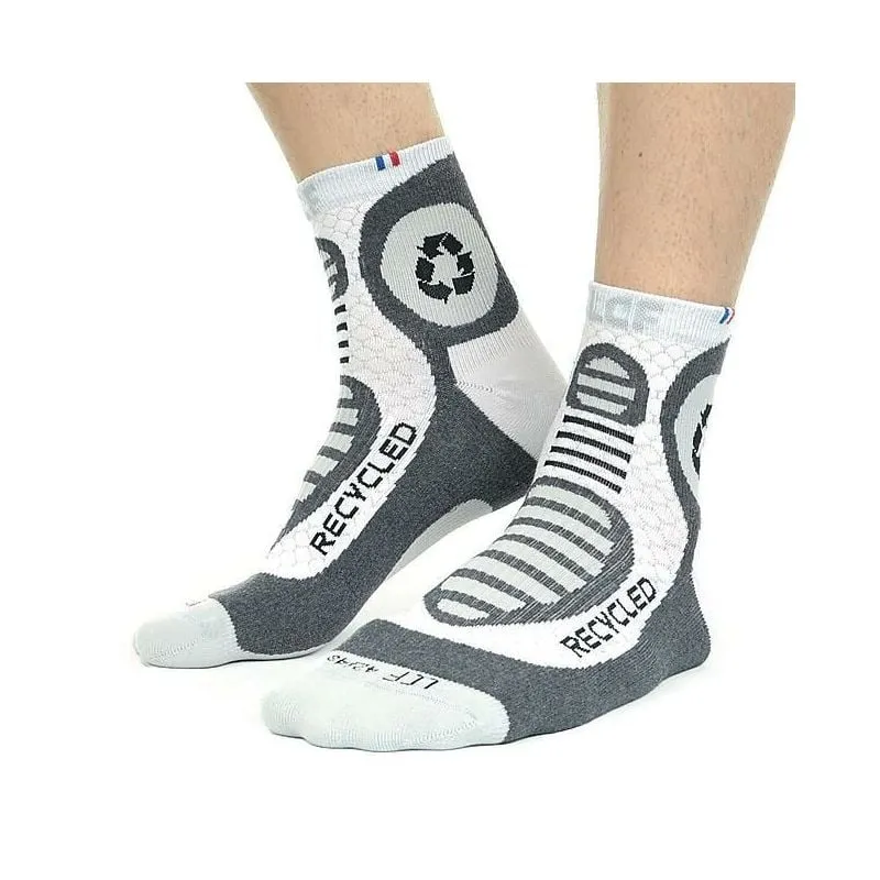 Calcetín de correr reciclado La Chaussette de France (blanco/gris)