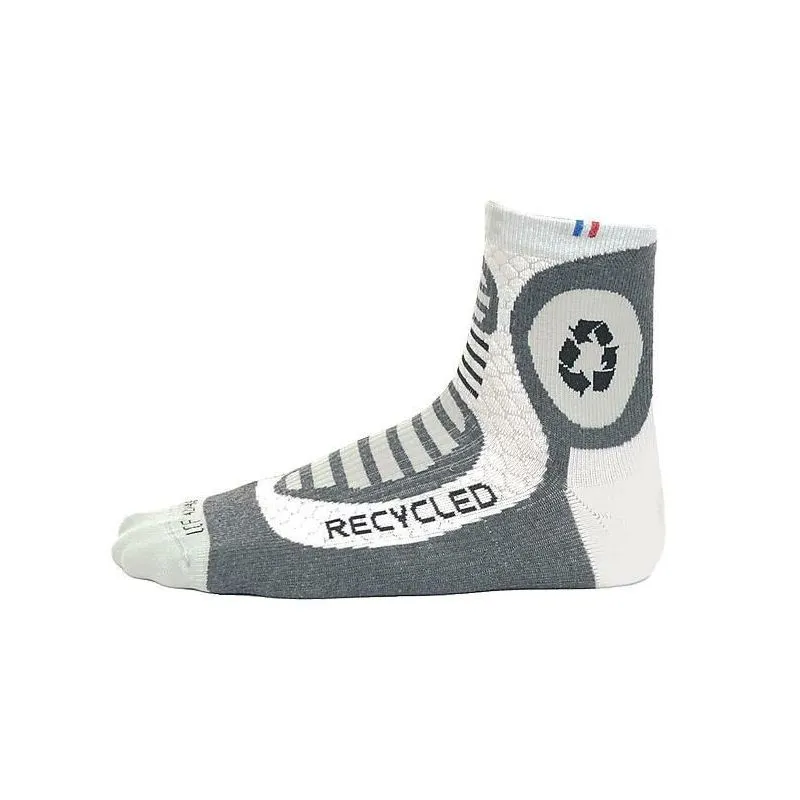 Calcetín de correr reciclado La Chaussette de France (blanco/gris)