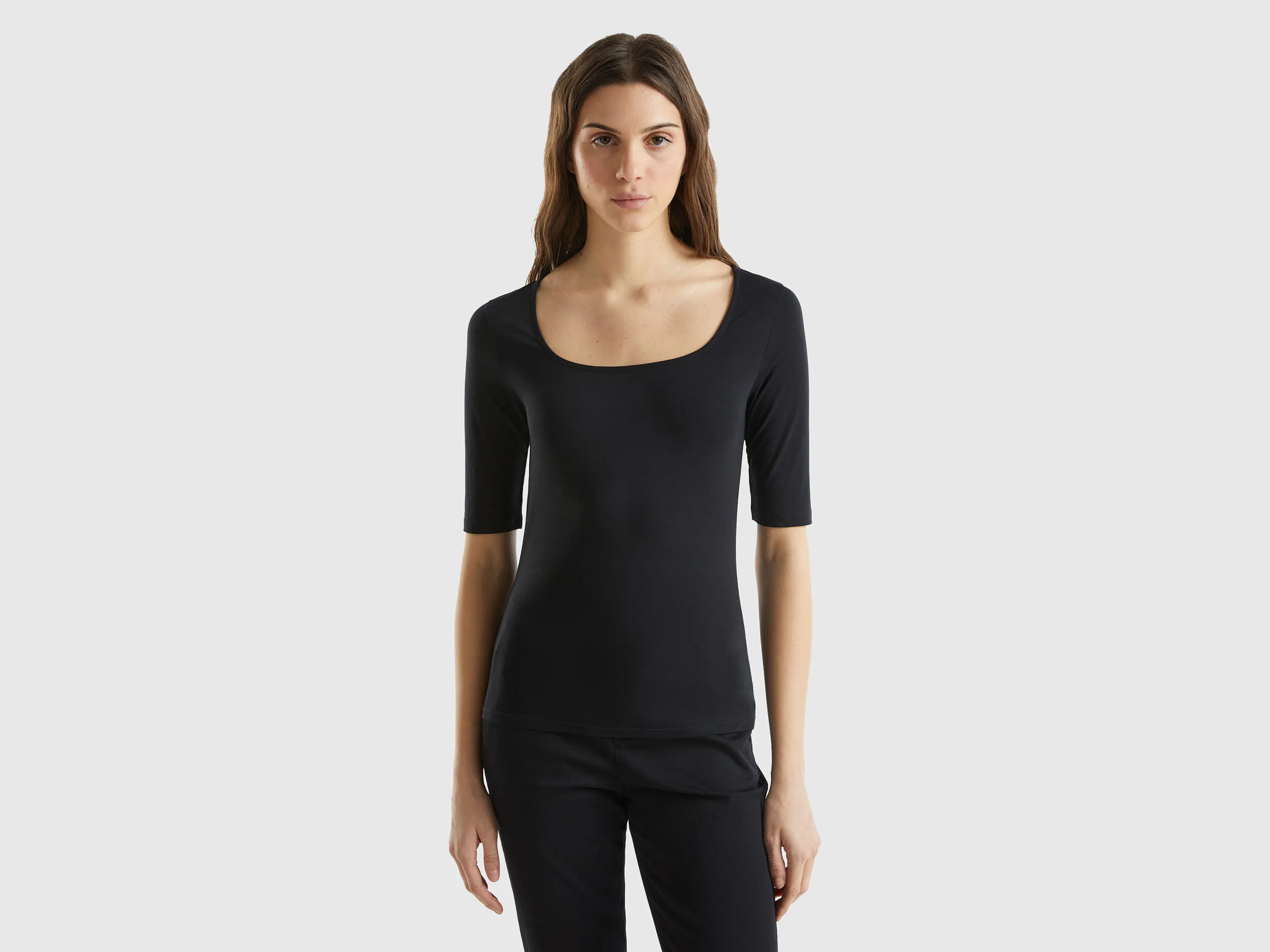 Camiseta ajustada de algodón elástico