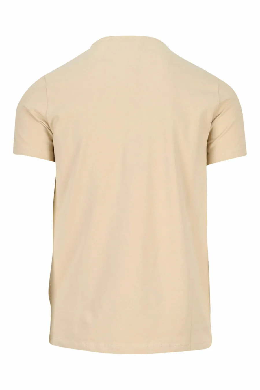 Camiseta beige con maxilogo monocromático de goma