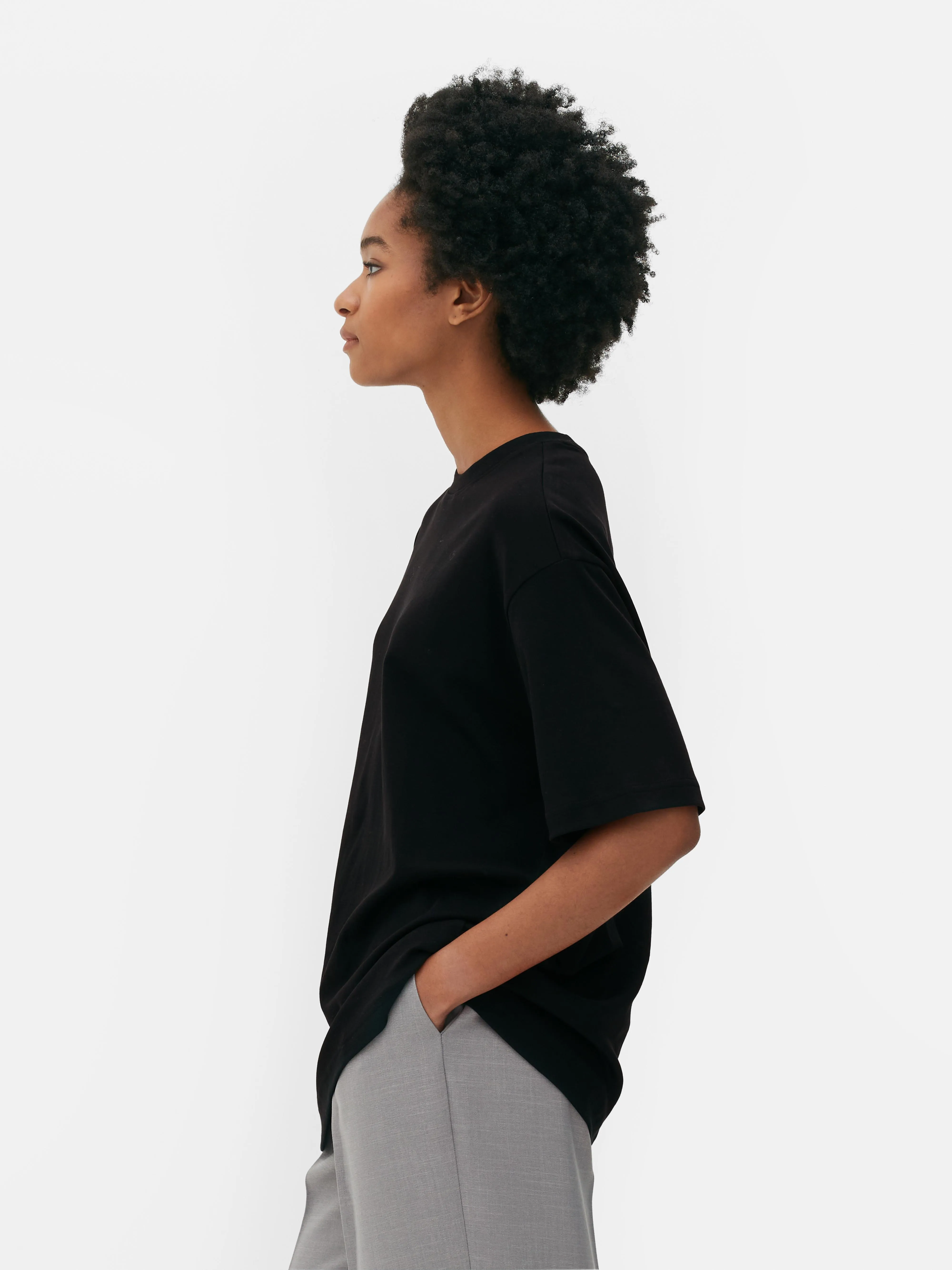 Camiseta básica de punto extragrande