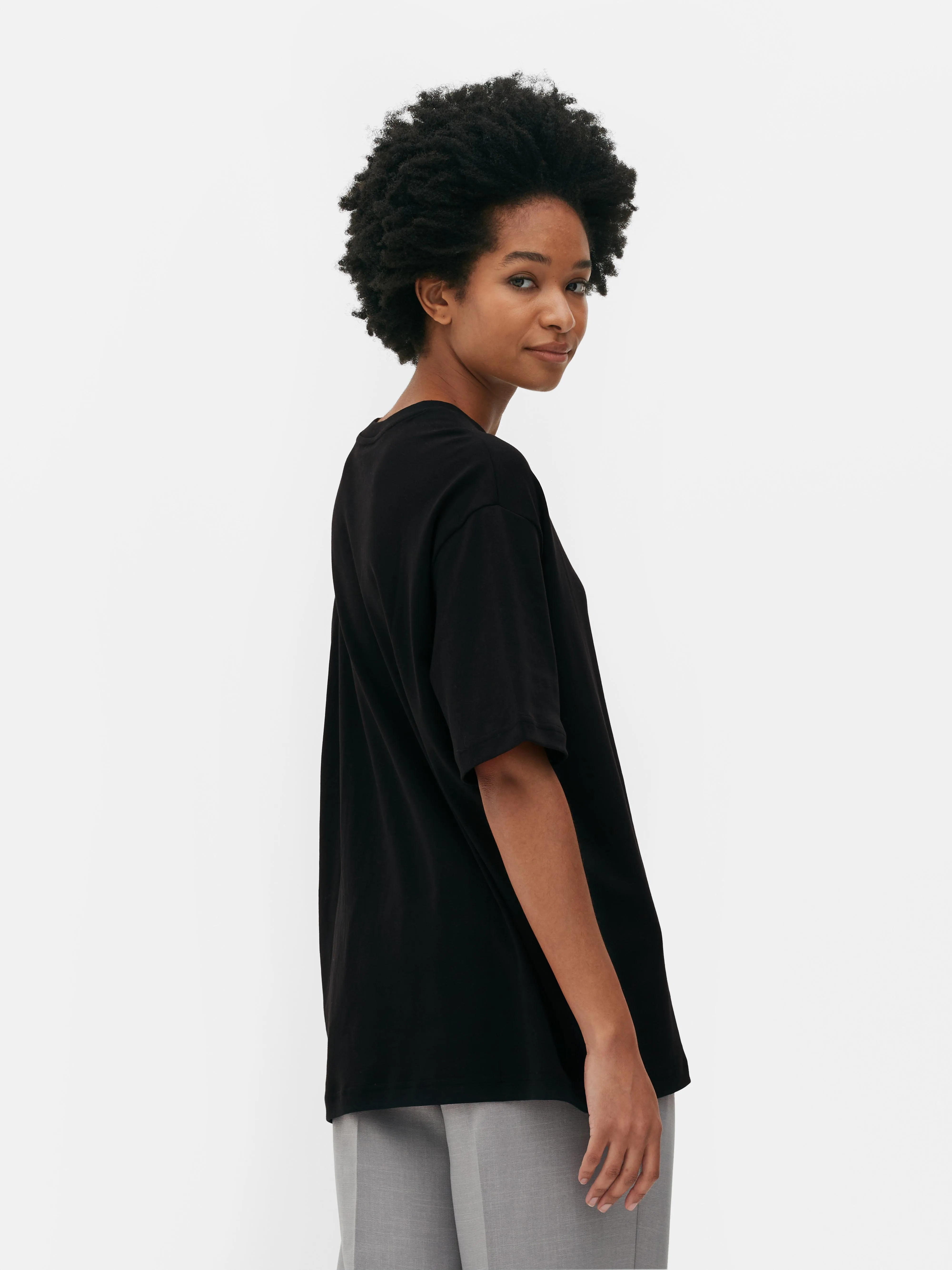 Camiseta básica de punto extragrande