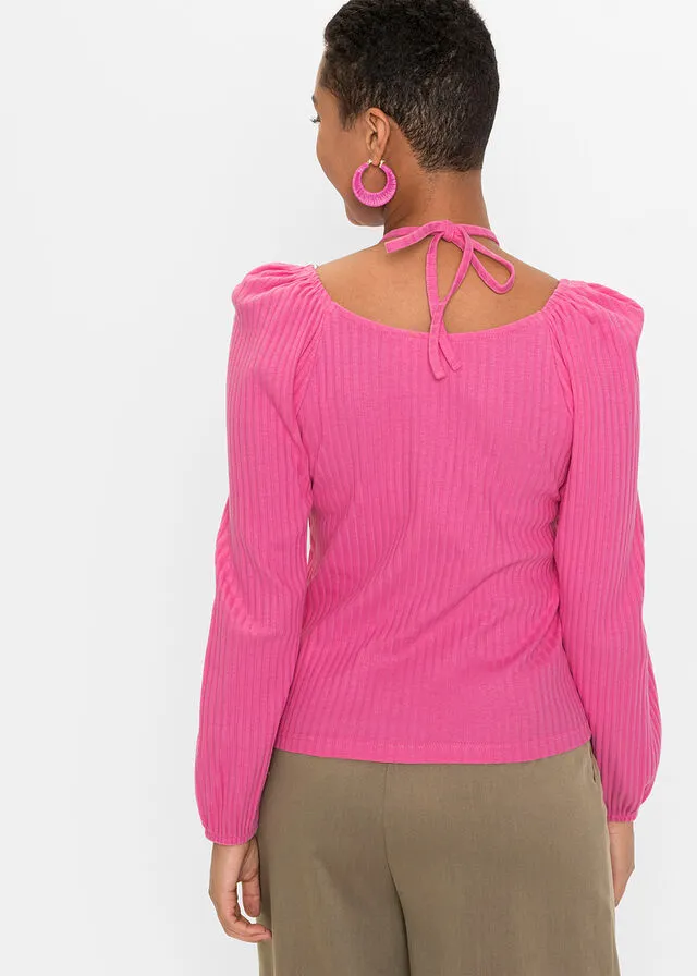 Camiseta con cordones Rosa flamenco