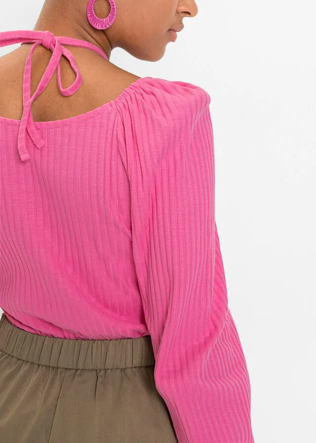 Camiseta con cordones Rosa flamenco