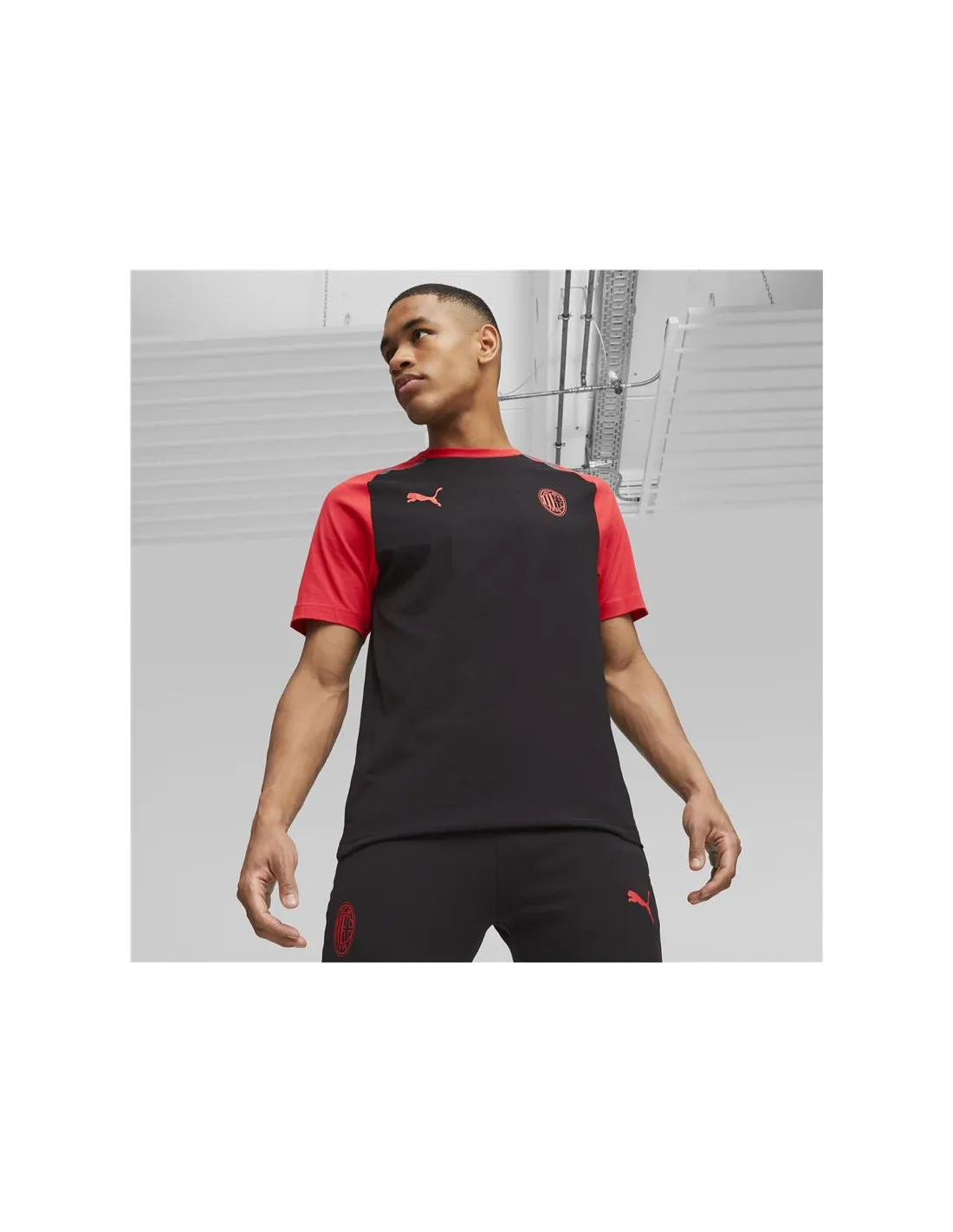 Camiseta de Fútbol Puma Ac Milan Hombre Negro Rojo