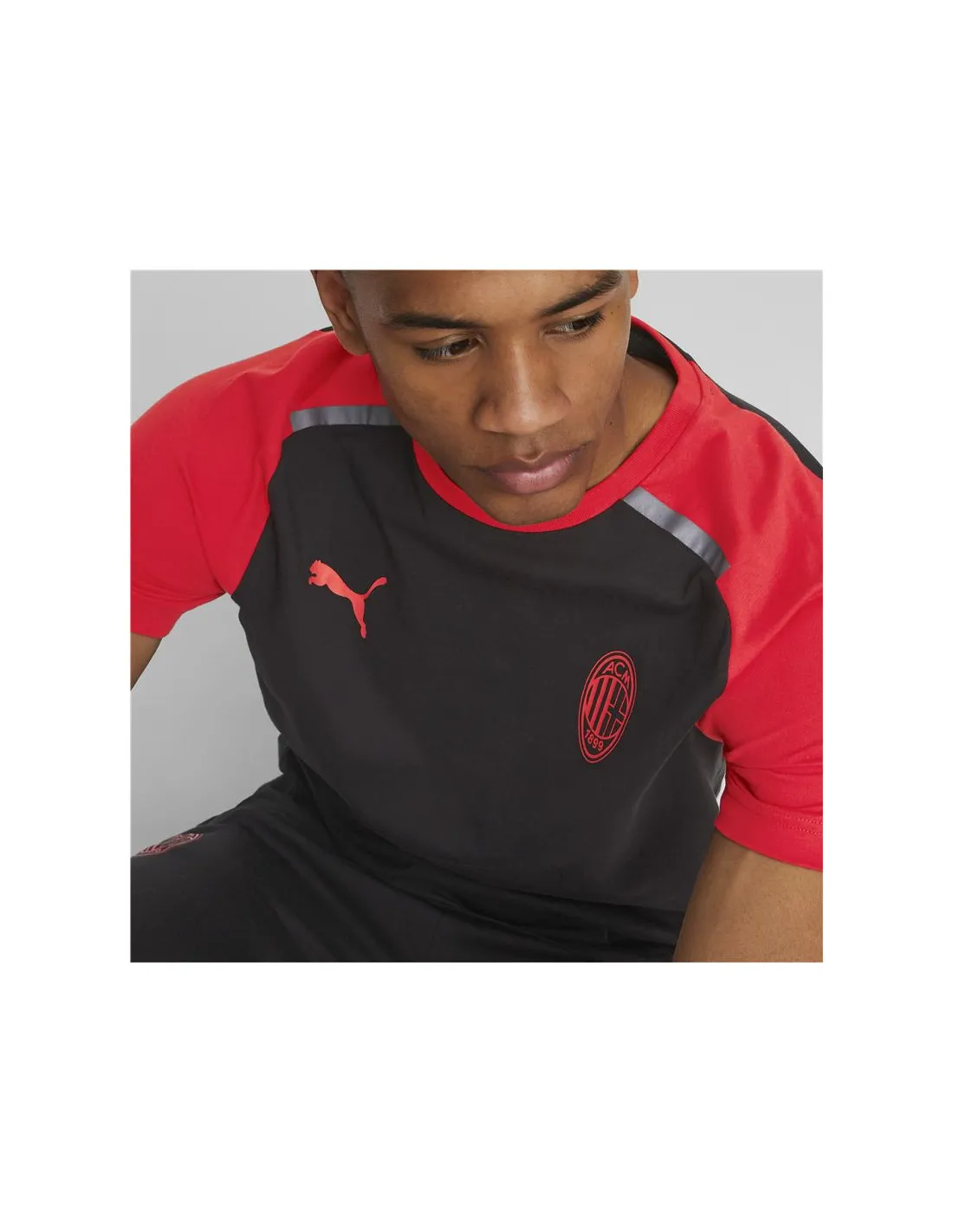 Camiseta de Fútbol Puma Ac Milan Hombre Negro Rojo