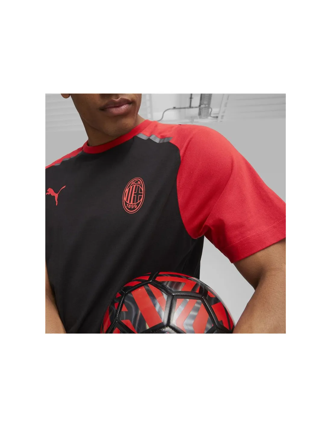 Camiseta de Fútbol Puma Ac Milan Hombre Negro Rojo