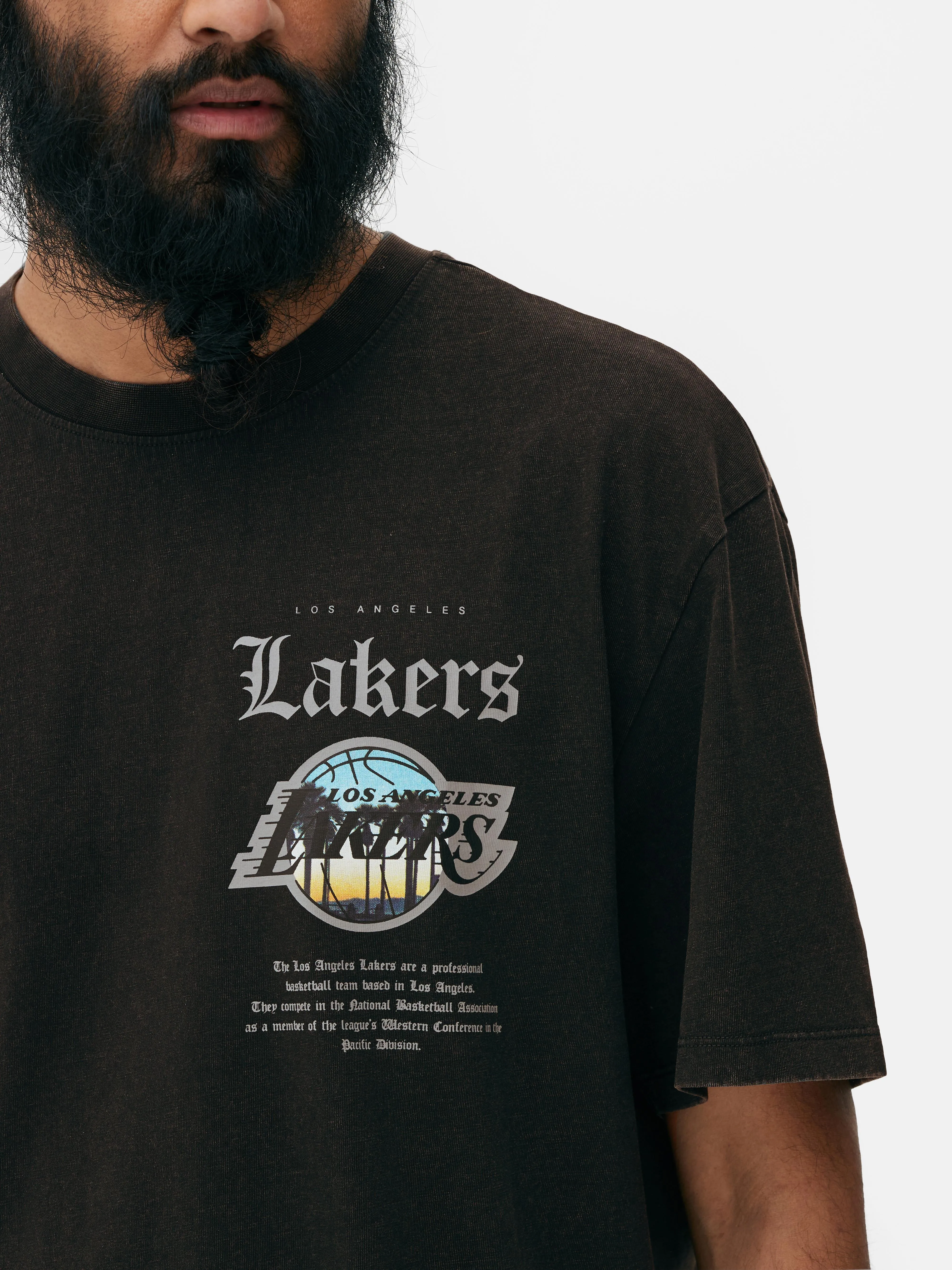 Camiseta de Los Lakers de la NBA con lavado ácido