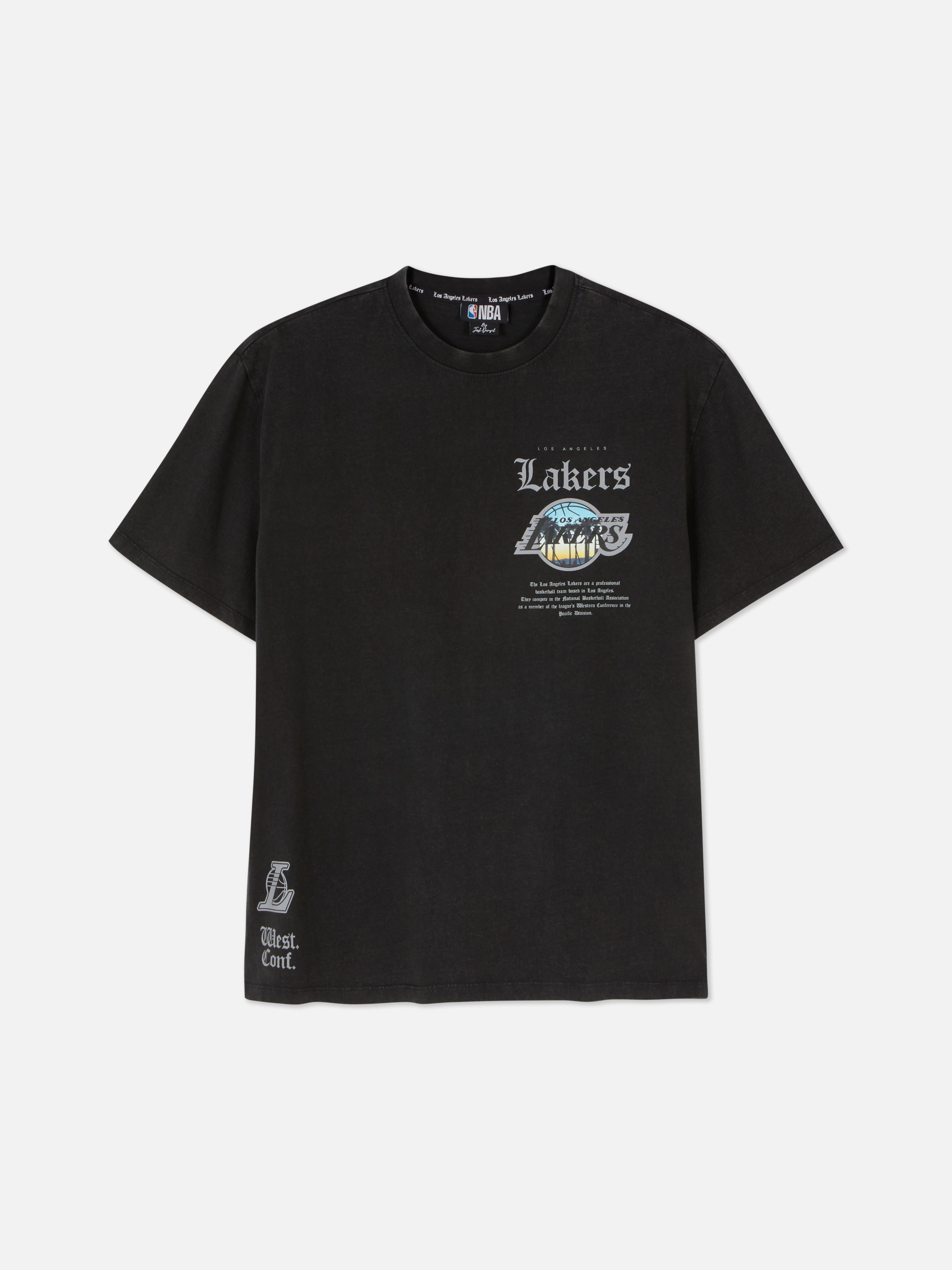 Camiseta de Los Lakers de la NBA con lavado ácido