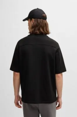 Camiseta de punto de algodón con bolsillo cargo de la marca
