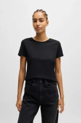 Camiseta de punto de algodón con detalle de logo