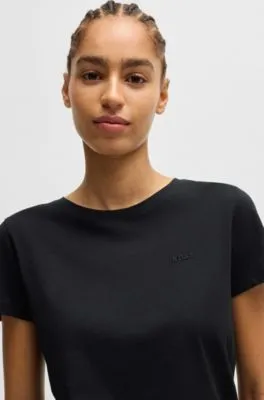 Camiseta de punto de algodón con detalle de logo