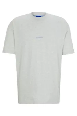 Camiseta de punto de algodón con logos en contorno