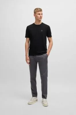 Camiseta de punto de algodón con parche de logo
