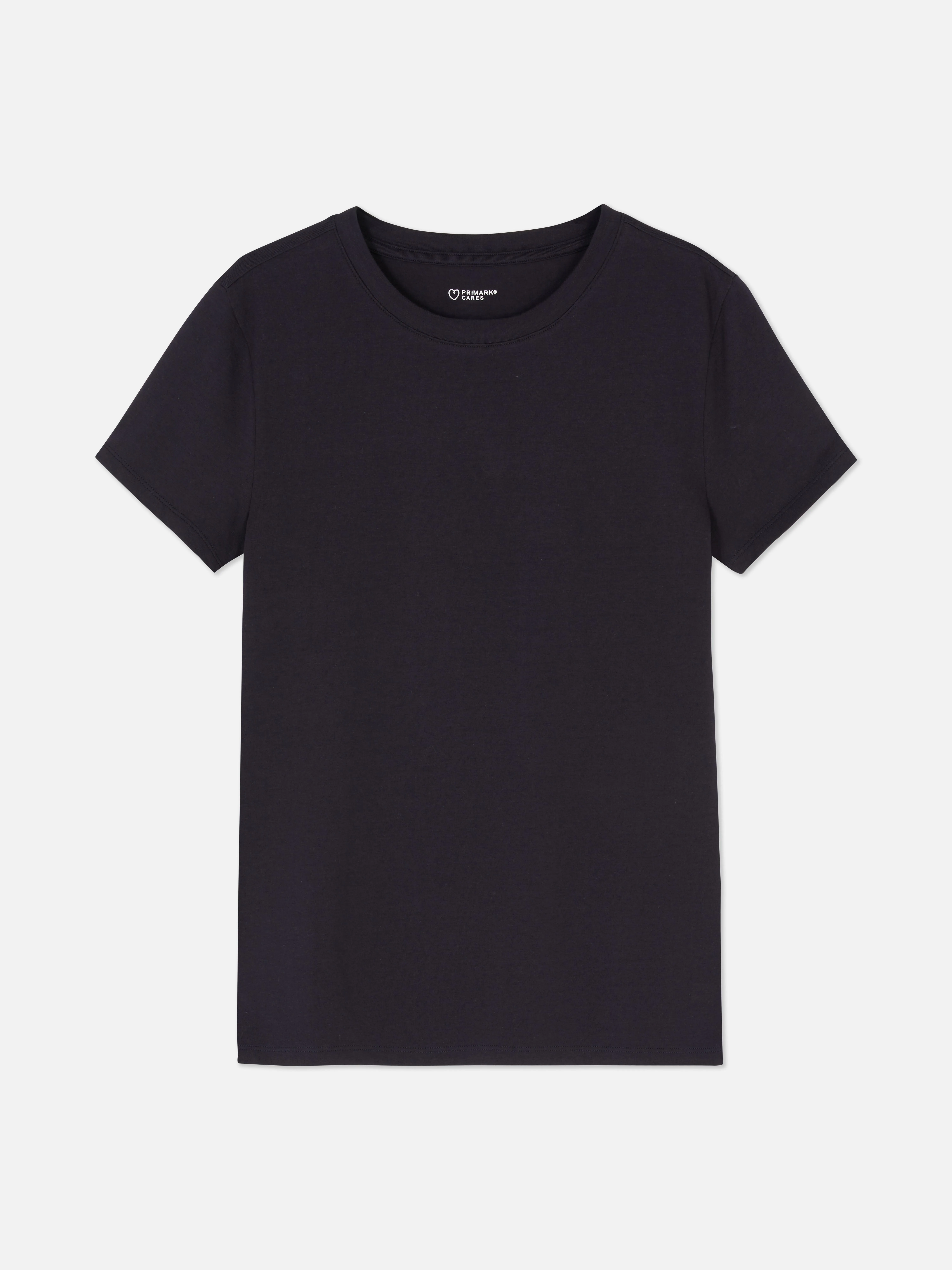 Camiseta elástica con cuello redondo
