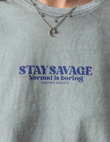 CAMISETA KAOTIKO WASHED STAY SAVAGE  STEEL