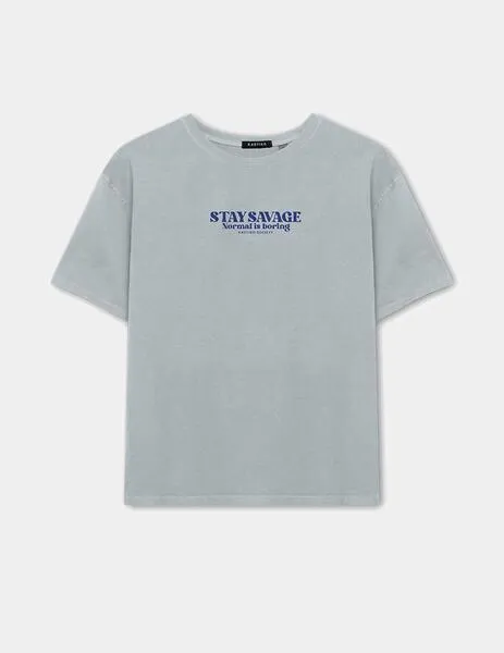 CAMISETA KAOTIKO WASHED STAY SAVAGE  STEEL
